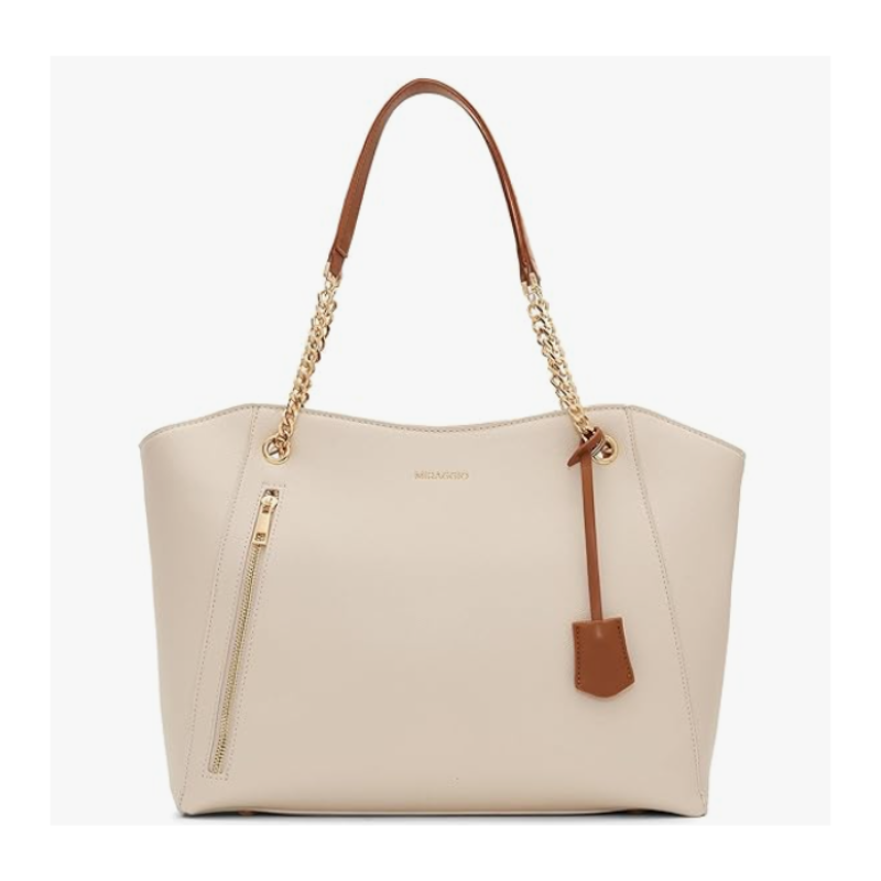 Miraggio Solid Structured Tote Bag